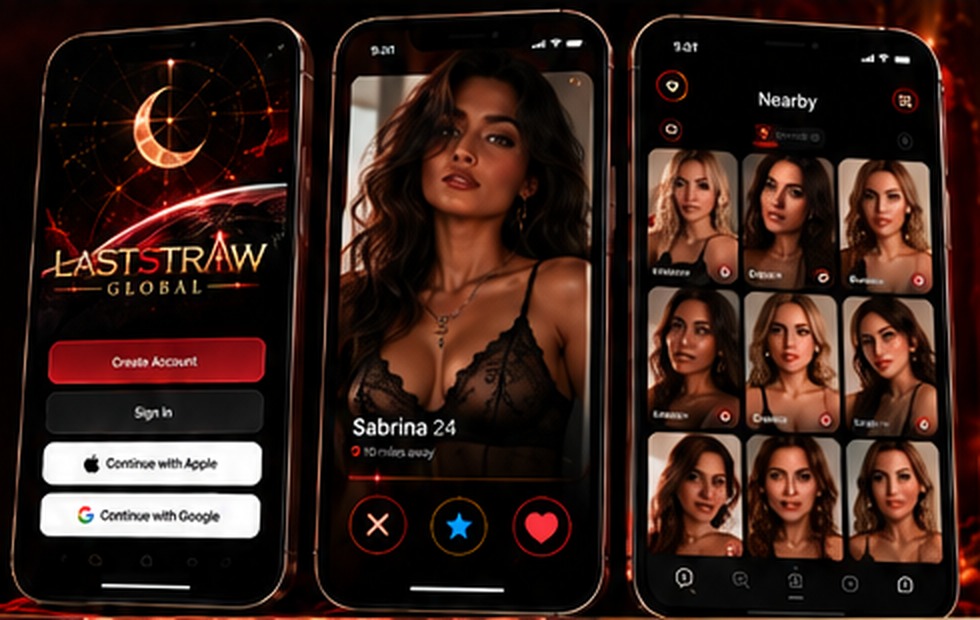 App screens: sign up, profile, and nearby people